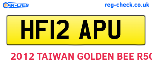 HF12APU are the vehicle registration plates.