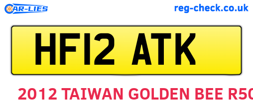 HF12ATK are the vehicle registration plates.