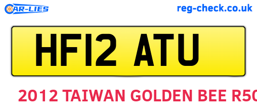 HF12ATU are the vehicle registration plates.