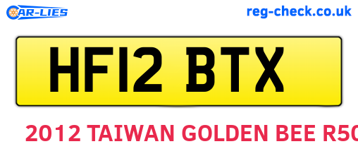 HF12BTX are the vehicle registration plates.