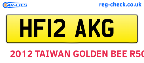 HF12AKG are the vehicle registration plates.