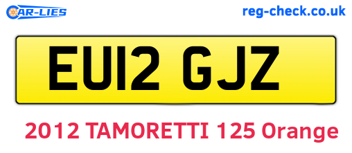 EU12GJZ are the vehicle registration plates.