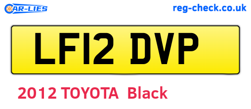 LF12DVP are the vehicle registration plates.