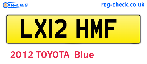 LX12HMF are the vehicle registration plates.