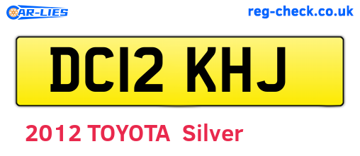 DC12KHJ are the vehicle registration plates.