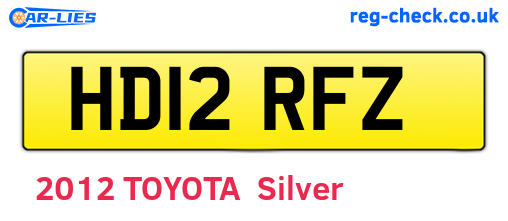 HD12RFZ are the vehicle registration plates.