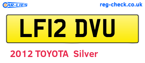 LF12DVU are the vehicle registration plates.