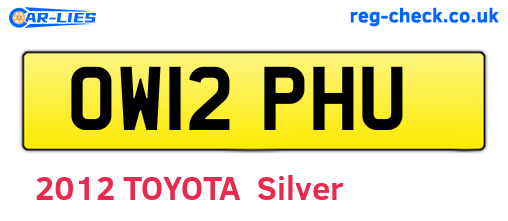 OW12PHU are the vehicle registration plates.