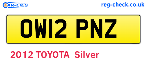 OW12PNZ are the vehicle registration plates.