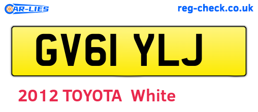 GV61YLJ are the vehicle registration plates.