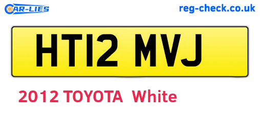 HT12MVJ are the vehicle registration plates.