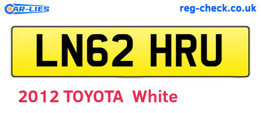 LN62HRU are the vehicle registration plates.