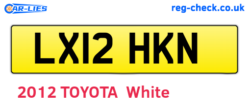 LX12HKN are the vehicle registration plates.