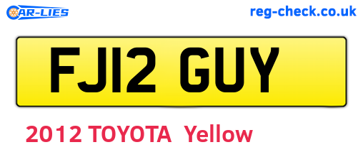 FJ12GUY are the vehicle registration plates.