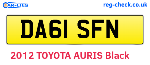 DA61SFN are the vehicle registration plates.