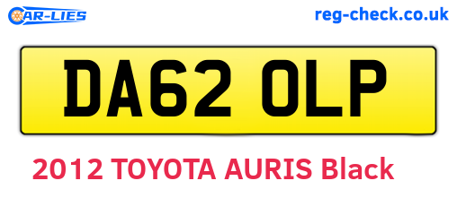 DA62OLP are the vehicle registration plates.