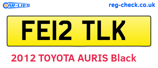 FE12TLK are the vehicle registration plates.