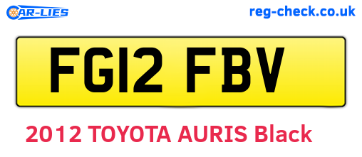 FG12FBV are the vehicle registration plates.