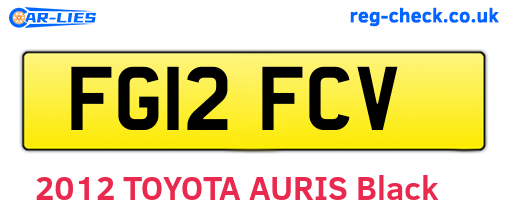 FG12FCV are the vehicle registration plates.