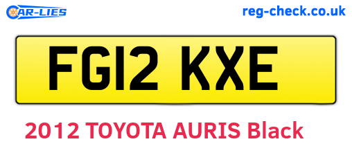 FG12KXE are the vehicle registration plates.