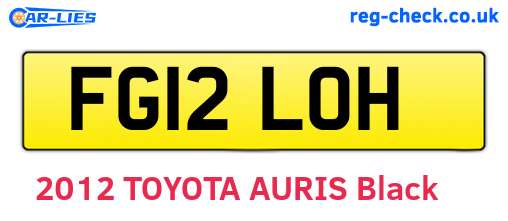 FG12LOH are the vehicle registration plates.