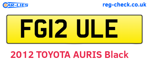 FG12ULE are the vehicle registration plates.