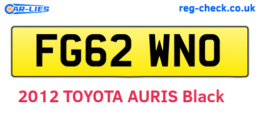 FG62WNO are the vehicle registration plates.