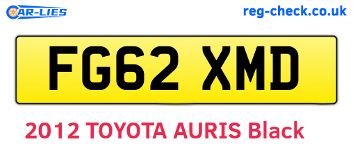 FG62XMD are the vehicle registration plates.