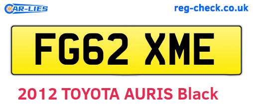 FG62XME are the vehicle registration plates.