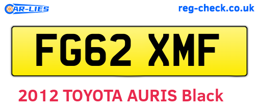 FG62XMF are the vehicle registration plates.
