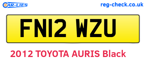 FN12WZU are the vehicle registration plates.