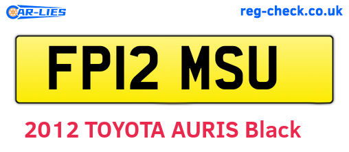 FP12MSU are the vehicle registration plates.
