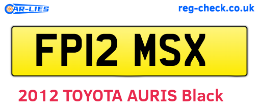 FP12MSX are the vehicle registration plates.