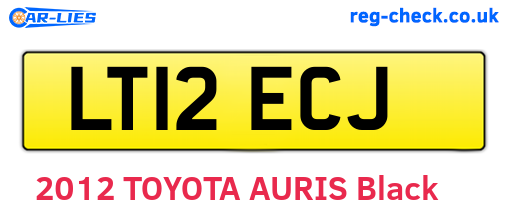 LT12ECJ are the vehicle registration plates.