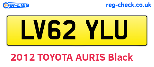 LV62YLU are the vehicle registration plates.