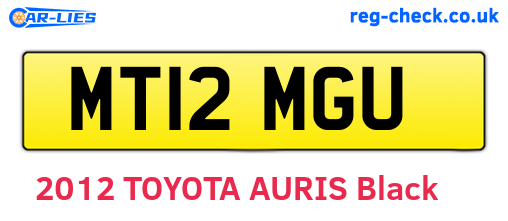 MT12MGU are the vehicle registration plates.
