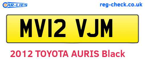 MV12VJM are the vehicle registration plates.