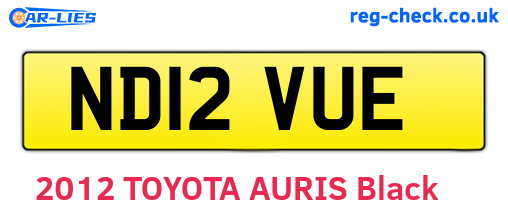 ND12VUE are the vehicle registration plates.