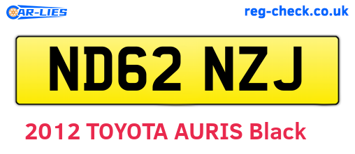 ND62NZJ are the vehicle registration plates.