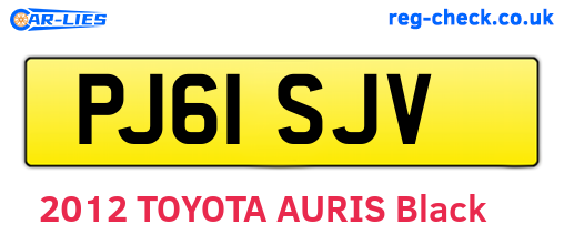 PJ61SJV are the vehicle registration plates.
