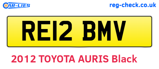 RE12BMV are the vehicle registration plates.