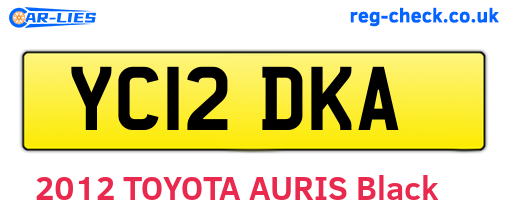 YC12DKA are the vehicle registration plates.