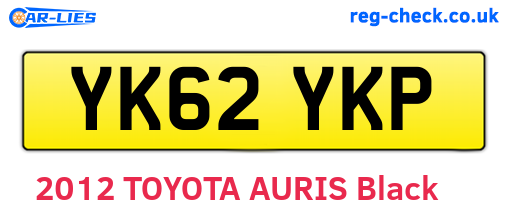 YK62YKP are the vehicle registration plates.