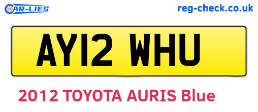 AY12WHU are the vehicle registration plates.