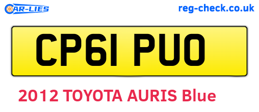 CP61PUO are the vehicle registration plates.