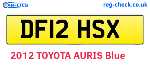 DF12HSX are the vehicle registration plates.
