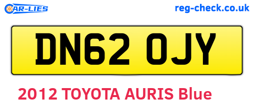 DN62OJY are the vehicle registration plates.