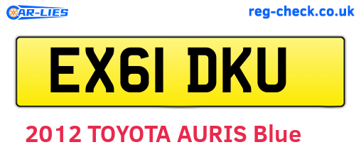 EX61DKU are the vehicle registration plates.