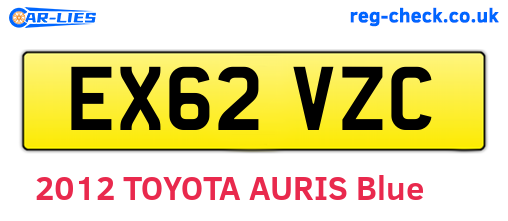 EX62VZC are the vehicle registration plates.