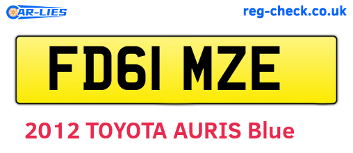 FD61MZE are the vehicle registration plates.